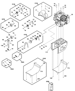 Engine And Frame Group Diagram and Parts List for 1696614-04-S1024 2019 Briggs and Stratton Snow Blower